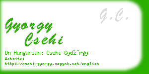 gyorgy csehi business card